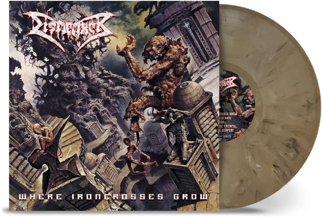 Dismember Where Ironcrosses Grow Vinyl LP Sand Marble Colour 2023