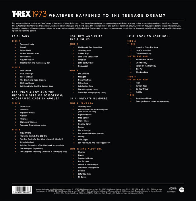 T. Rex Whatever Happened To The Teenage Dream? 1973 Vinyl Orange Box Set 2023