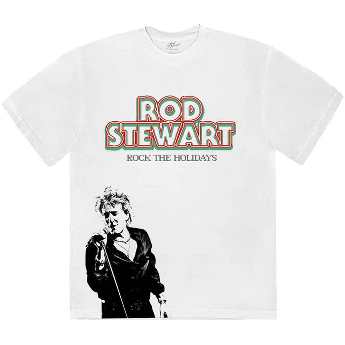 Rod Stewart Rock The Holidays White Large T-Shirt