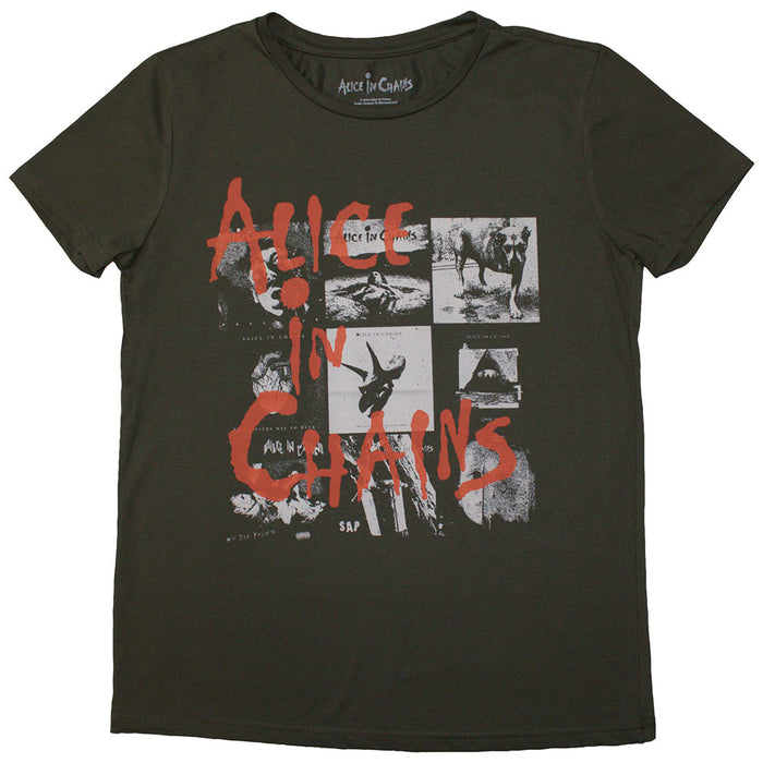 Alice In Chains Albums Montage Green Ladies XX-Large T-Shirt
