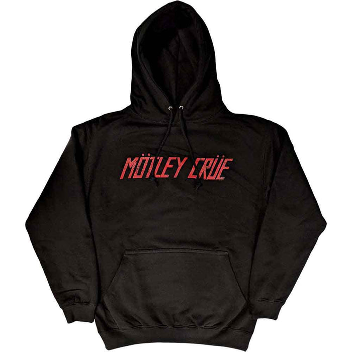 Motley Crue Distressed Logo Black X-Large Hoodie