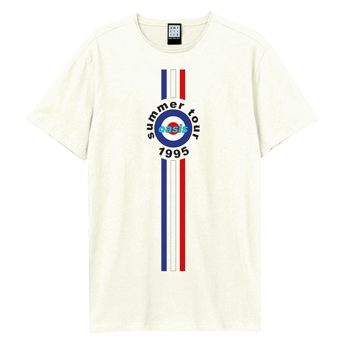 Oasis 1995 Tour Stripes Vintage White Medium T-Shirt