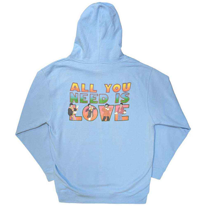 The Beatles All You Need Is Love Light Blue X-Large Hoodie