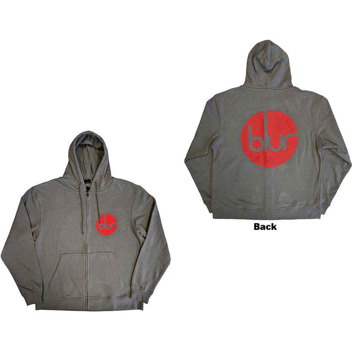 Blur Grey X-Large Zipped Hoodie