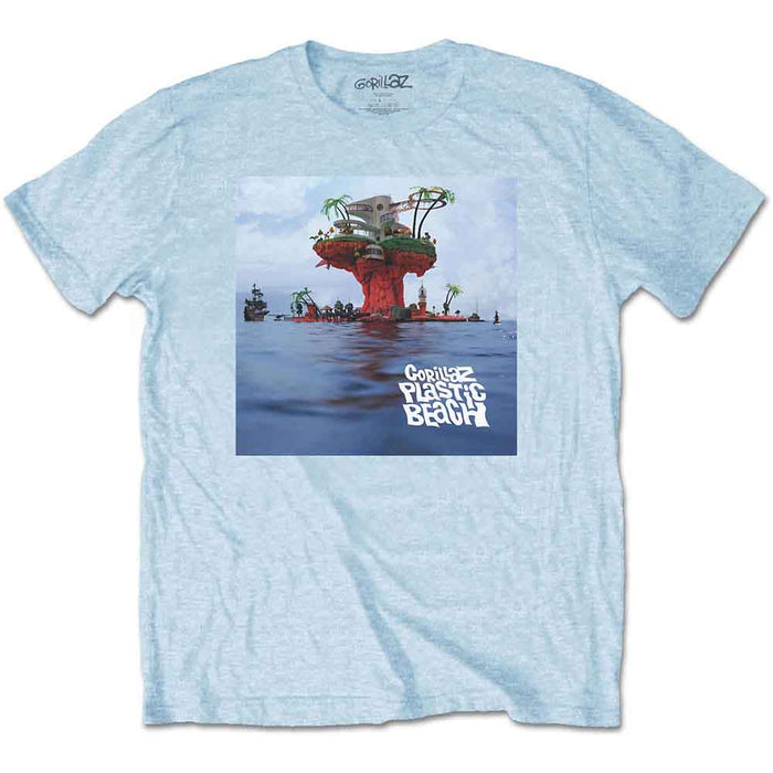 Gorillaz Plastic Beach Light Blue XX-Large T-Shirt
