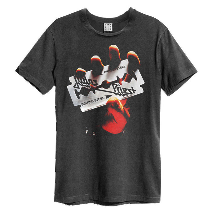 Judas Priest British Steel Amplified Charcoal Small Unisex T-Shirt