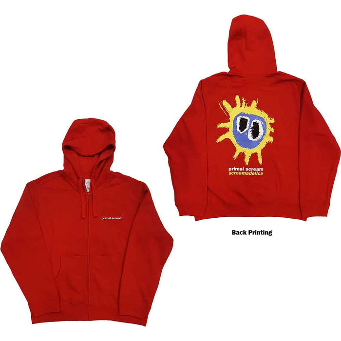 Primal Scream Screamadelica Red Medium Zipped Hoodie