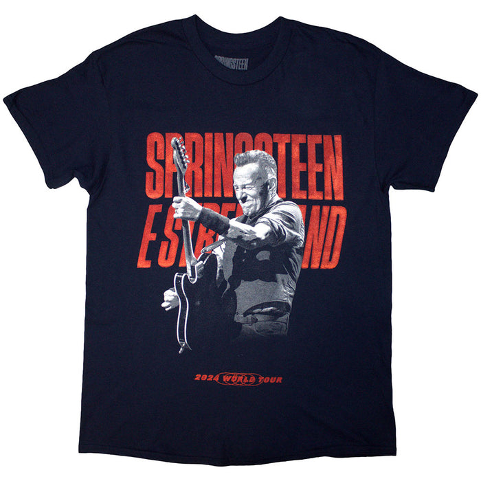 Bruce Springsteen Tour '24 Guitar Photo Navy Blue Medium T-Shirt