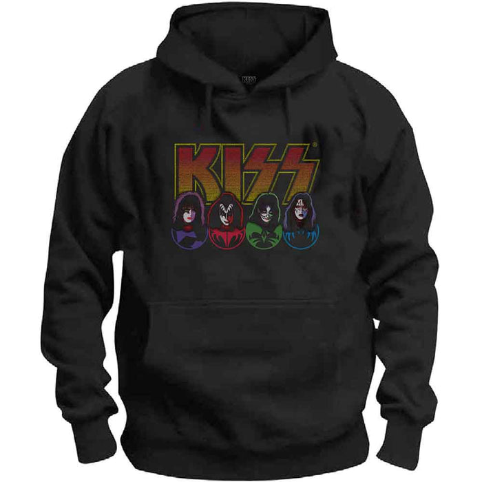 KISS Logo, Faces & Icons Black X-Large Hoodie