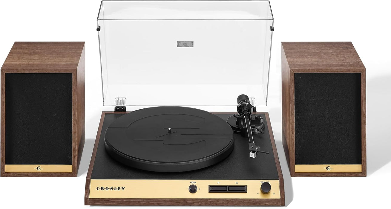 Crosley C72 Shelf System Turntable (Walnut Colour)