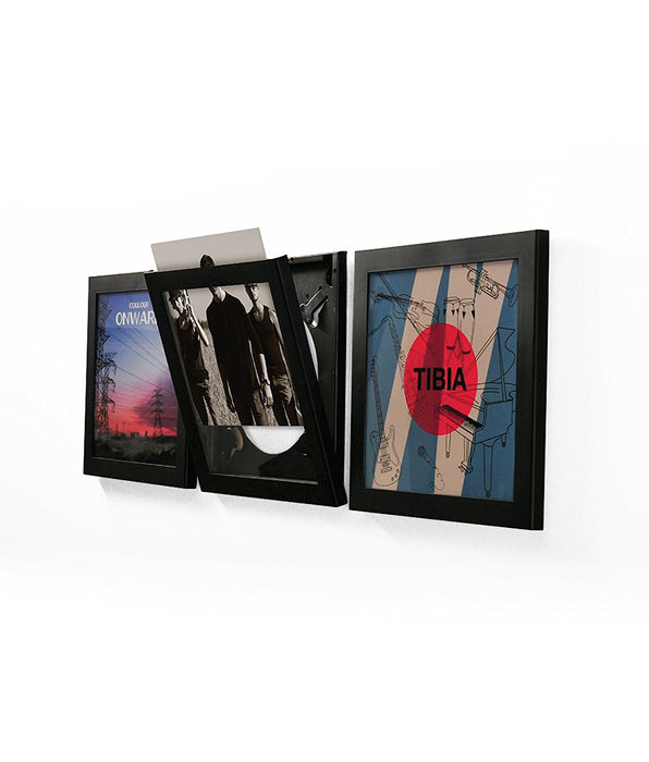 Vinyl Record Album Black LP Wall Frame Show & Listen 4 Pack