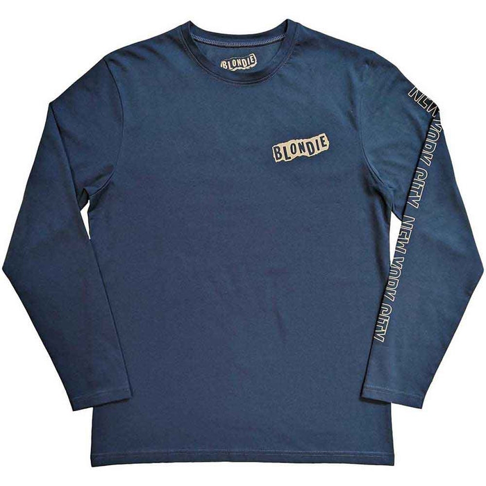 Blondie NYC '77 Denim Blue Long Sleeve Large Unisex T-Shirt