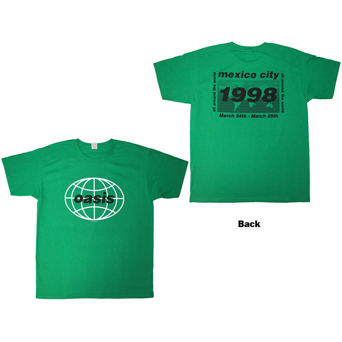 Oasis 1998 World Tour Mexico City Green XX-Large T-Shirt