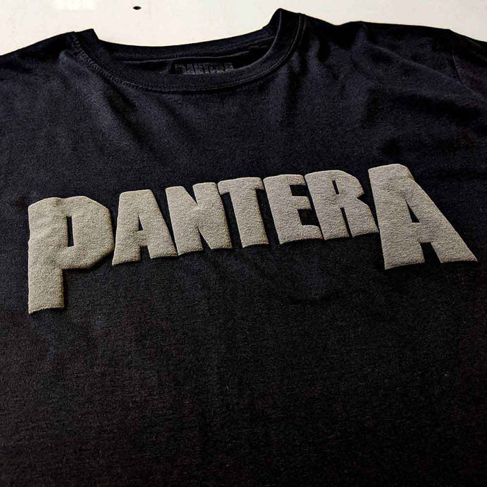 Pantera Leaf Skull Hi-Build Black Large Unisex T-Shirt