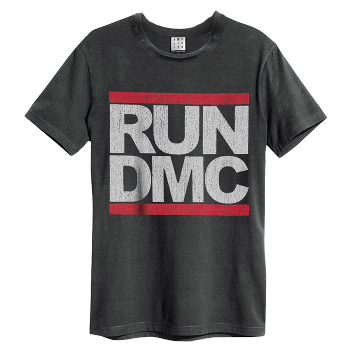 RUN DMC Logo Amplified Charcoal X-Large Unisex T-Shirt