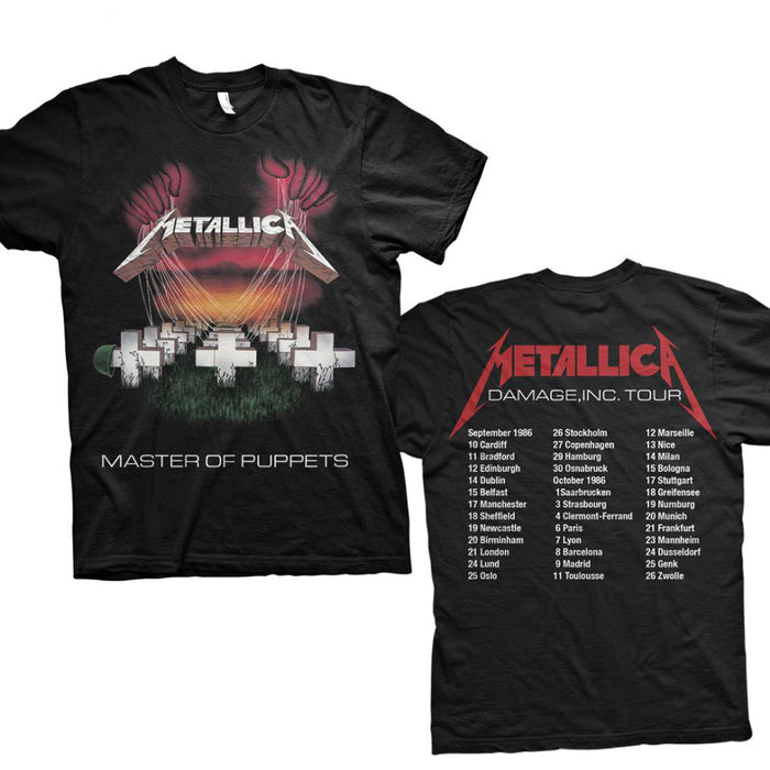 Metallica Master of Puppets European Tour 86 Black Medium Unisex T-Shirt