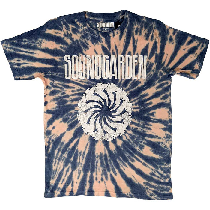 Soundgarden Logo Swirl Blue Dye Wash Large Unisex T-Shirt