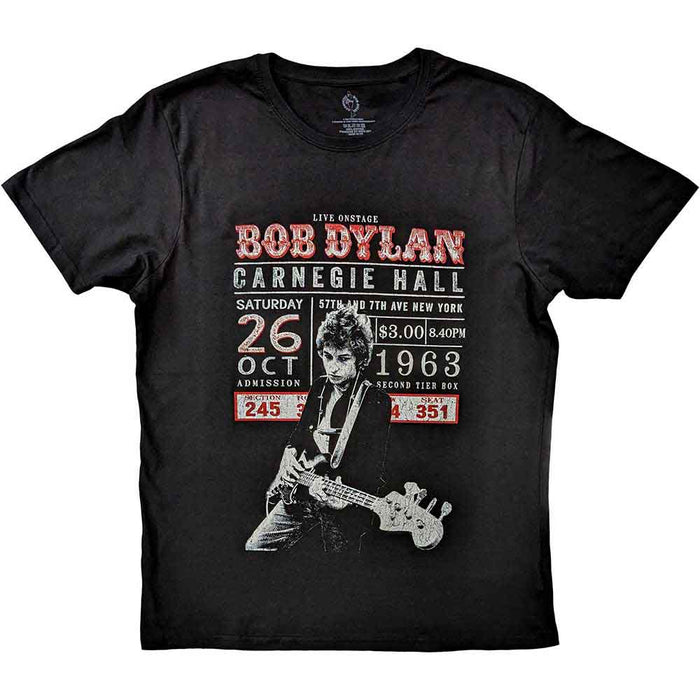Bob Dylan Carnegie Hall '63 Black Small T-Shirt
