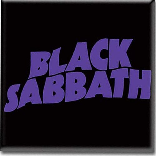 Black Sabbath Purple On Black Writing Steel Fridge Magnet