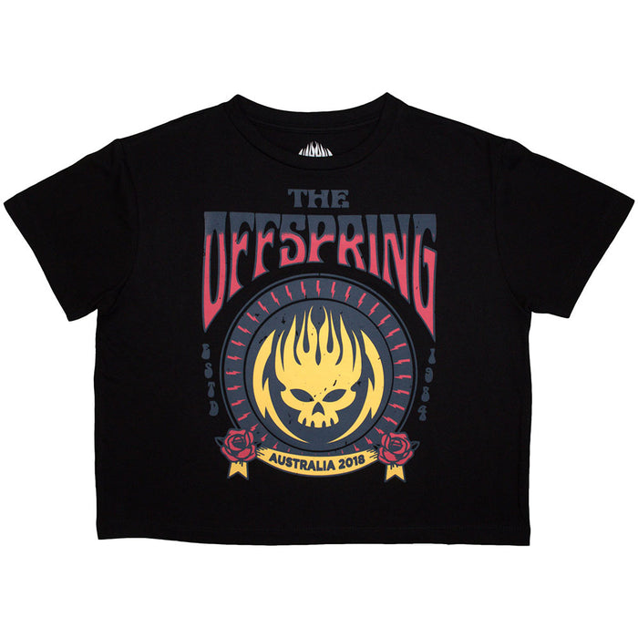 The Offspring Australia 2018 Black Cropped Ladies Large T-Shirt