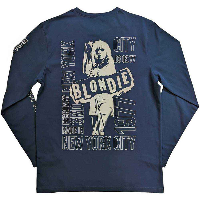 Blondie NYC '77 Denim Blue Long Sleeve XX-Large T-Shirt