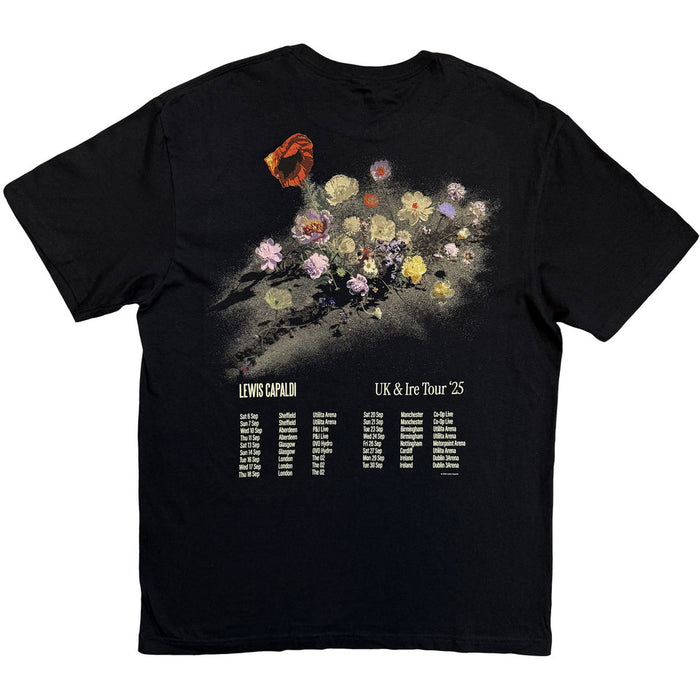 Lewis Capaldi Flowers UK Tour '25 Black Large T-Shirt