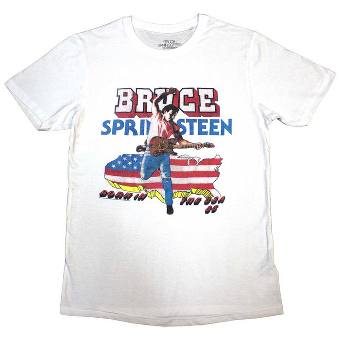 Bruce Springsteen Born In The USA White Large Unisex T-Shirt