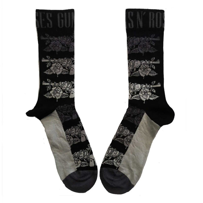 Guns N' Roses Unisex Ankle Socks: Monochrome Pistols (Uk Size 7 - 11)