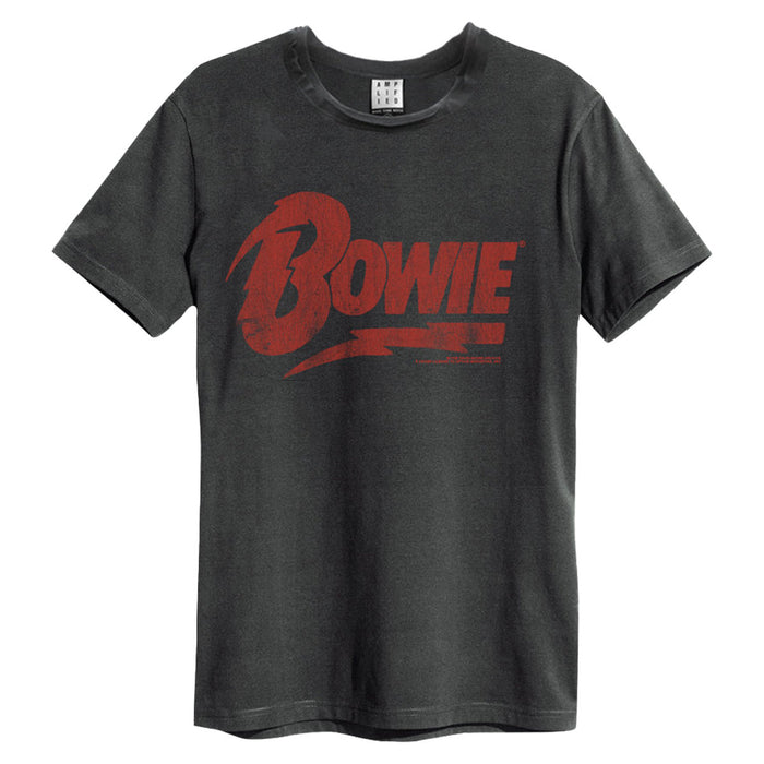 David Bowie Logo Amplified Charcoal X-Large Unisex T-Shirt