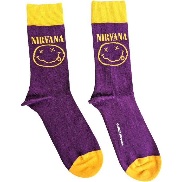 Nirvana Unisex Ankle Socks: Yellow Happy Face (Uk Size 7 - 11)