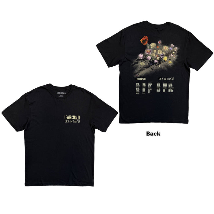 Lewis Capaldi Flowers UK Tour '25 Black Medium T-Shirt