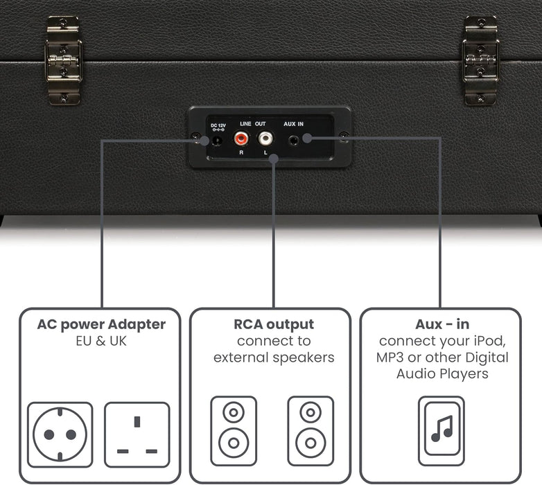 Crosley Voyager Portable Black Turntable