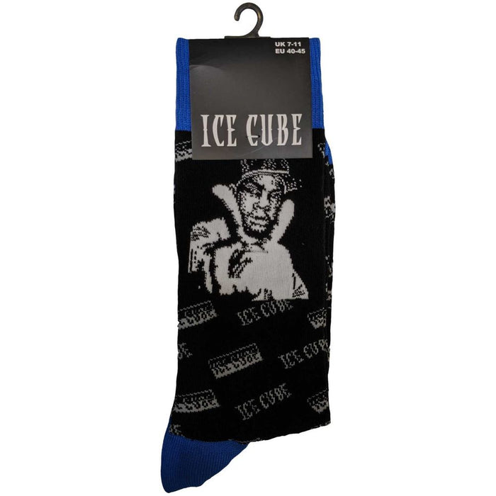 Ice Cube Unisex Ankle Socks: B&W Photo (Uk Size 7 - 11)