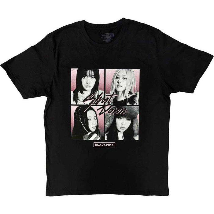 BLACKPINK Shut Down Photo Grid Black Large T-Shirt