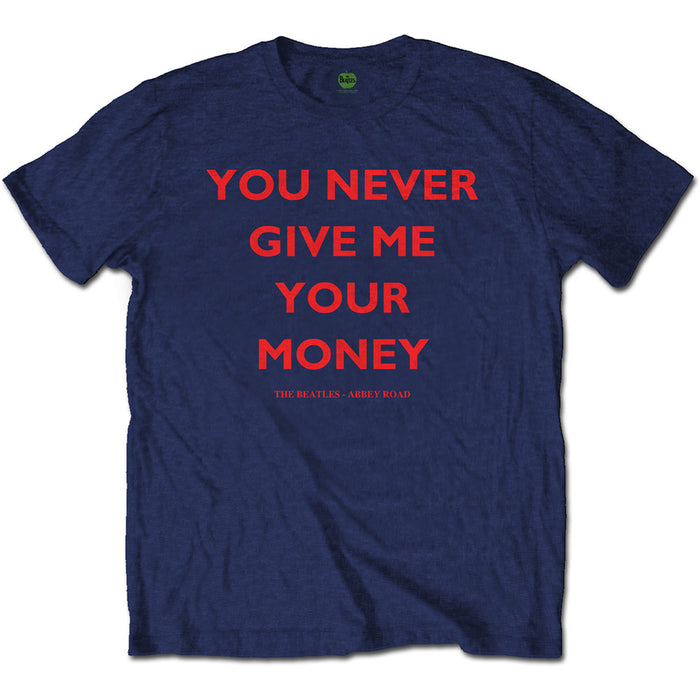 The Beatles You Never Give Me Your Money Navy Blue Small T-Shirt