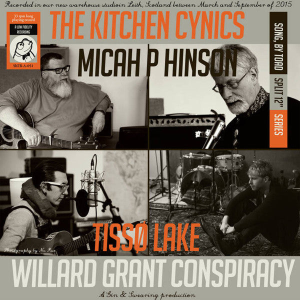 The Kitchen Cynics, Micah P Hinson, Tissø Lake, Willard Grant Conspiracy Song, By Toad Split 12" Series Vinyl LP Translucent Orange Colour 2017