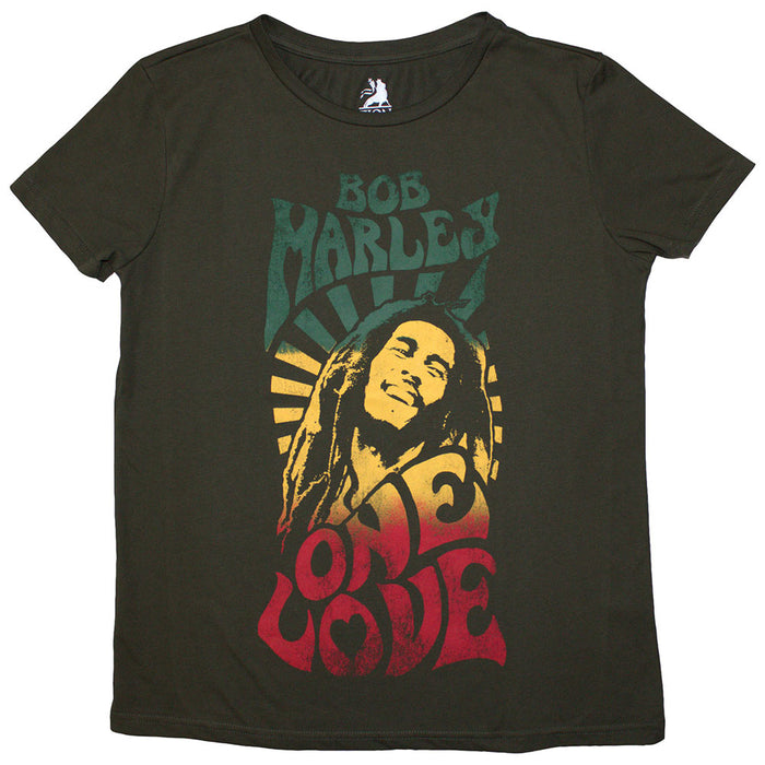 Bob Marley Stone Wash One Love Gradient Green Small T-Shirt