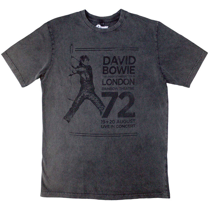 David Bowie Rainbow Theatre Stone Wash Grey Small T-Shirt