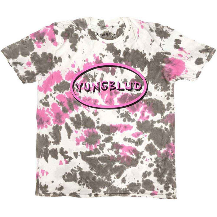 Yungblud Scratch Logo Oval Wash Grey Large T-Shirt