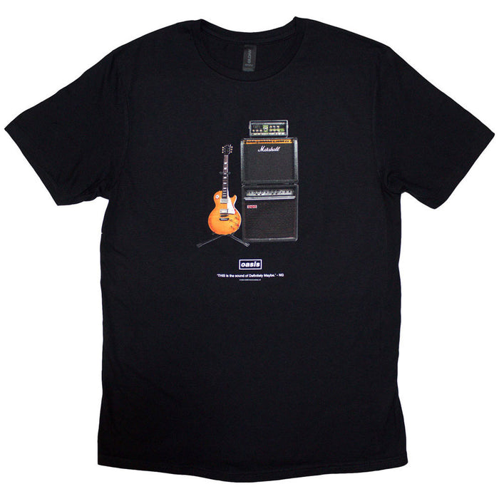 Oasis Definitely Maybe Guitar Black X-Large T-Shirt