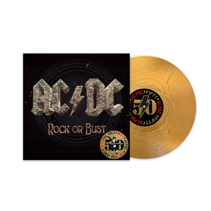 AC/DC Rock or Bust Vinyl LP 50th Anniversary Gold Colour 2024