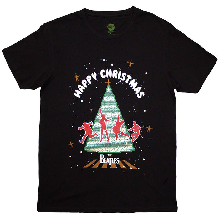 The Beatles Christmas Tree Black Small T-Shirt