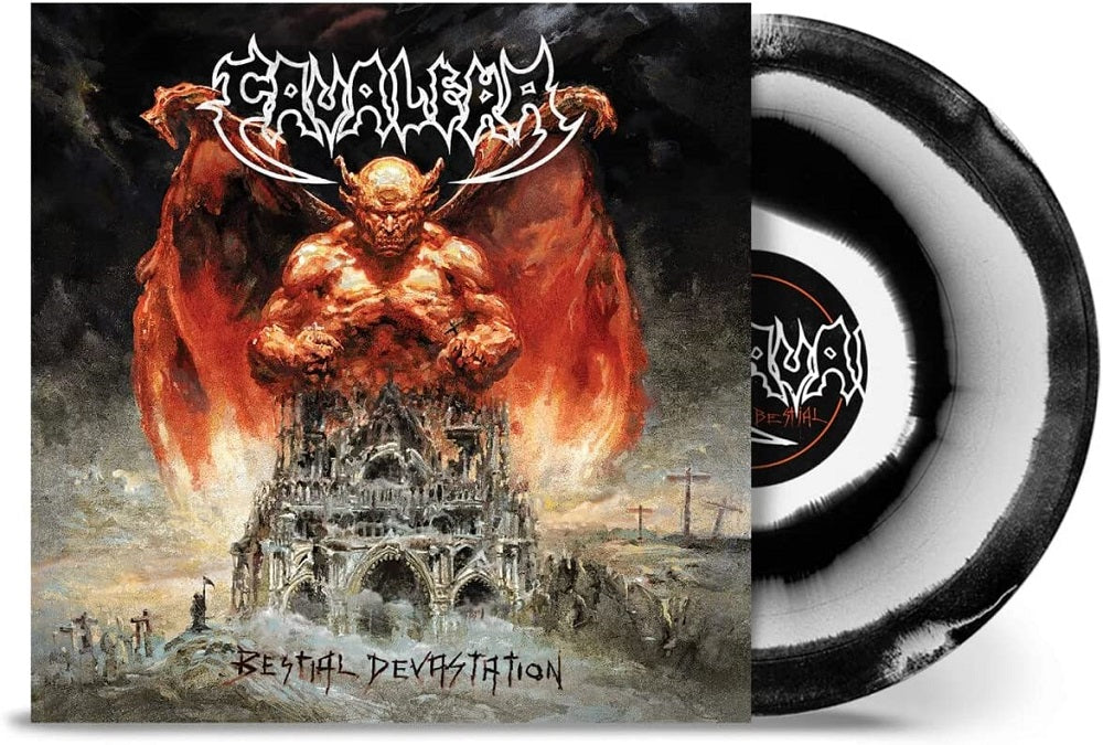 Cavalera Bestial Devastation Vinyl LP White & Black Corona Colour 2023