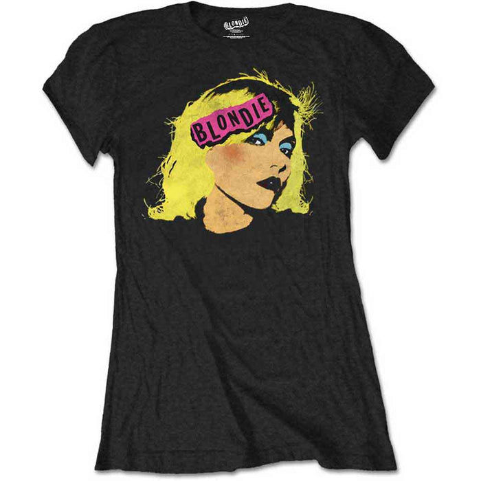 Blondie Punk Logo Black Large Ladies T-Shirt