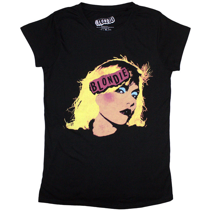 Blondie Punk Logo Black Ladies Small T-Shirt