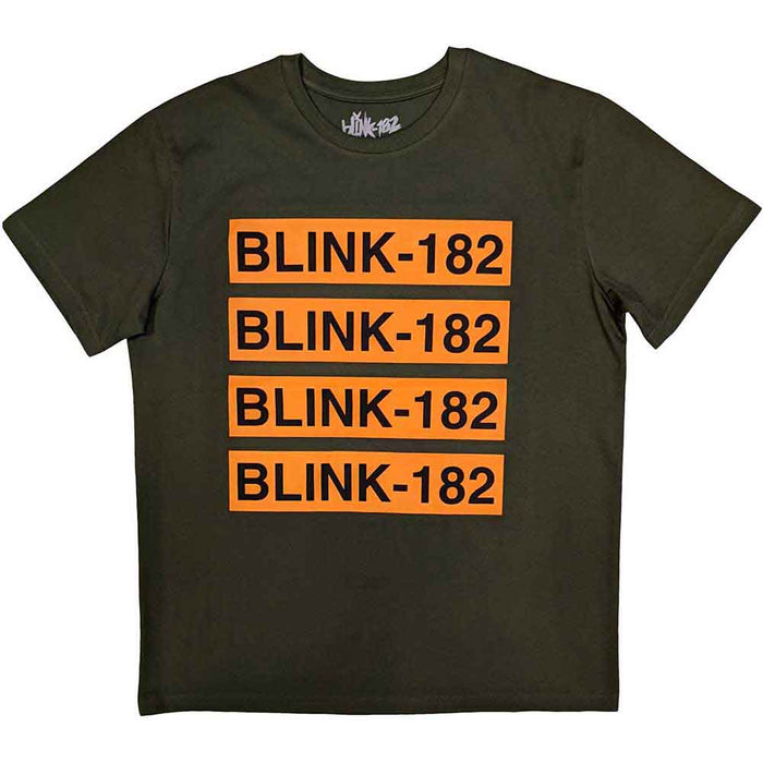 Blink 182 Logo Repeat Green Medium Unisex T-Shirt