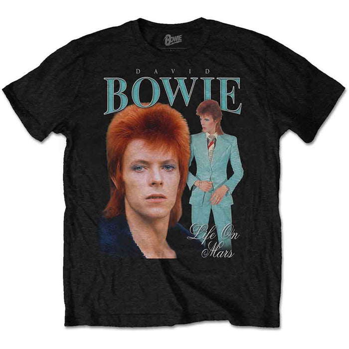 Bowie Life On Mars Homage Black Medium Unisex T-Shirt