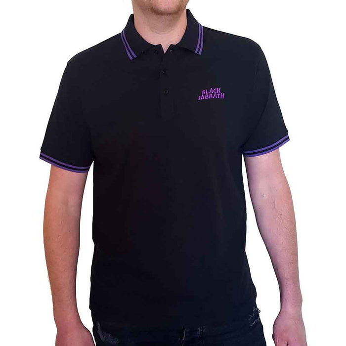 Black Sabbath Wavy Logo Black Small Unisex Polo Shirt