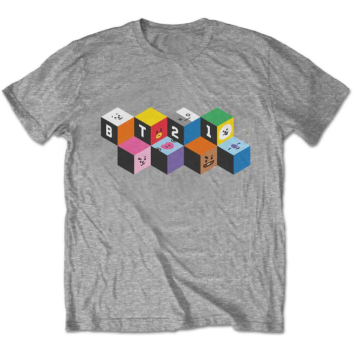 BT21 Blocks Grey Small Unisex T-Shirt