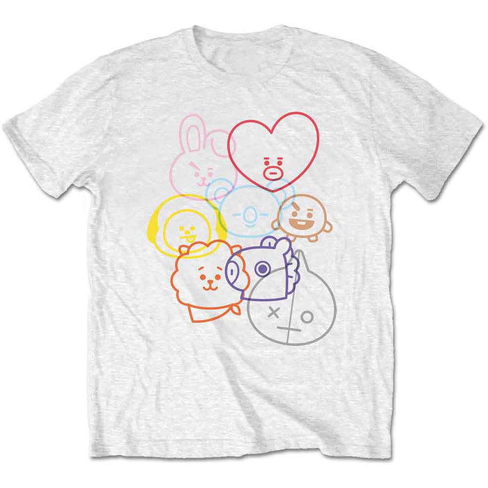 BT21 Faces White X-Large Unisex T-Shirt